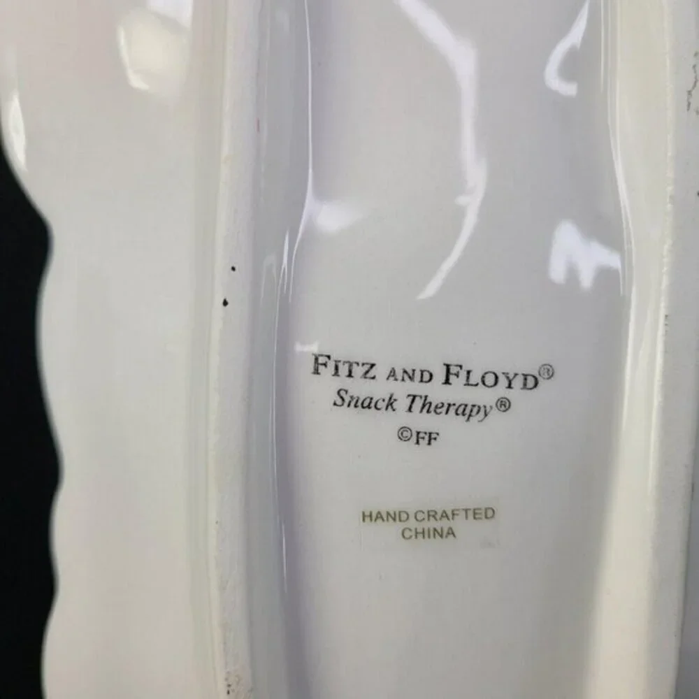 Fitz and Floyd Santa‎ Long Face Snack Therapy Cookie Serving Plate Christmas